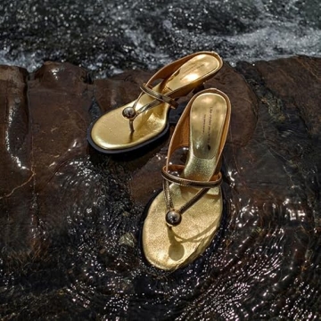 Allurenana Women's Open Toe Kitten Heel Sandals