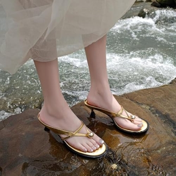 Allurenana Women's Open Toe Kitten Heel Sandals