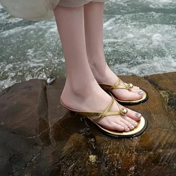 Allurenana Women's Open Toe Kitten Heel Sandals