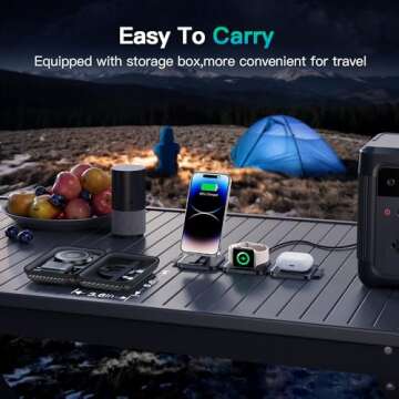 JARGOU 3 in 1 Charging Station for iPhone 16/15/14/13/12 Series, Travel Charger for Multiple Devices for AirPods 4/3/2/Pro,Wireless Charger Magnetic Charging for Apple Watch S10 Series(Black)