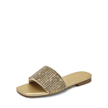 Stylish DREAM PAIRS Rhinestone Summer Slide Sandals