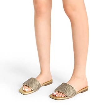 Stylish DREAM PAIRS Rhinestone Summer Slide Sandals