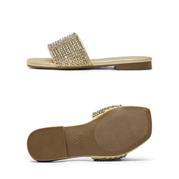 Stylish DREAM PAIRS Rhinestone Summer Slide Sandals