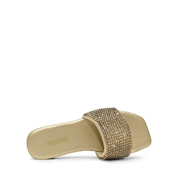 Stylish DREAM PAIRS Rhinestone Summer Slide Sandals