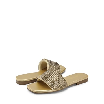 Stylish DREAM PAIRS Rhinestone Summer Slide Sandals