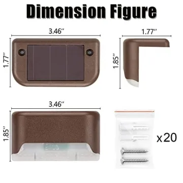 SOLPEX 20 Pack Solar Deck Lights Outdoor, Waterproof Led Lights for Outdoor Stairs, Step, Fence, Yard, Patio, and Pathway(Warm White)