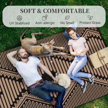 MontVoo Outdoor Rug 5x8 Waterproof Stylish Mat