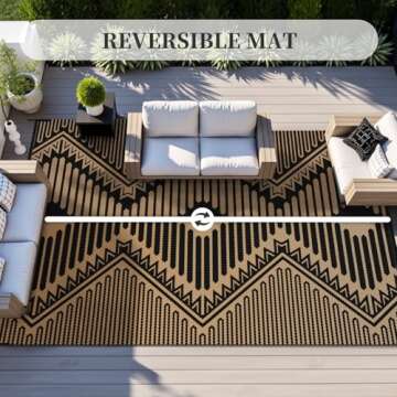 MontVoo Outdoor Rug 5x8 Waterproof Stylish Mat