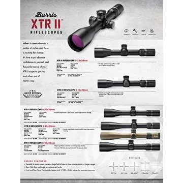 Burris Xtreme Tactical XTR II 5-25x50mm Precision Rifle Scope with 5X Zoom and Zero Click Stop Adjustment, Illuminated SCR Mil Reticle, Black