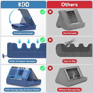 KDD Tablet Pillow Holder - Adjustable Stand & Travel Companion