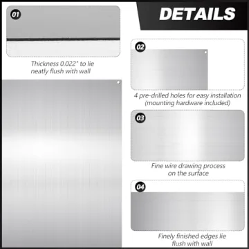 Stainless Steel Backsplash for Kitchen - Yaocom 24x30 Inch