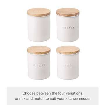 Yamazaki Home Tosca Ceramic Canister – Dry Food Kitchen Storage Container Organizer, White
