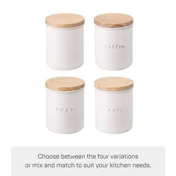Yamazaki Home Tosca Ceramic Canister – Dry Food Kitchen Storage Container Organizer, White