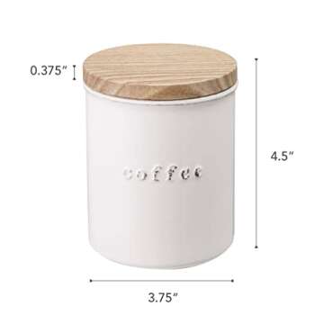Yamazaki Home Tosca Ceramic Canister – Dry Food Kitchen Storage Container Organizer, White