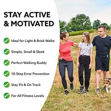 3DFitBud Simple Step Counter Walking 3D Pedometer from 3DActive with Clip & Lanyard - A420S - White