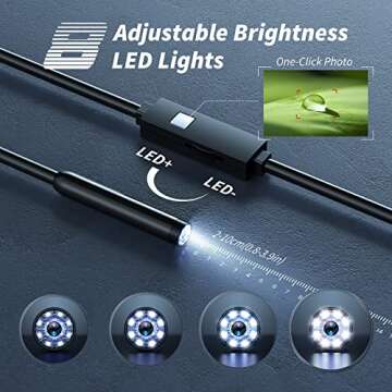 Endoscope Camera with Adjustable LED Lights for Inspections
