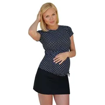 Mermaid Maternity Women's Maternity Swim Skirt with Attached Boyshort - Small Black