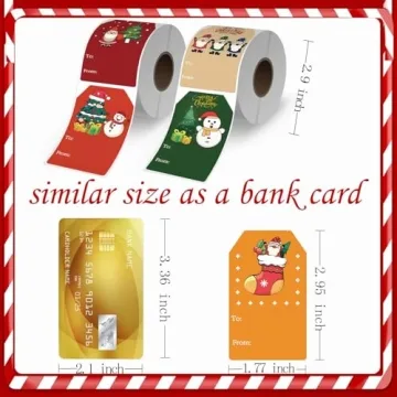 720P Christmas Gift Tags Stickers Self-Adhesive for Gifts