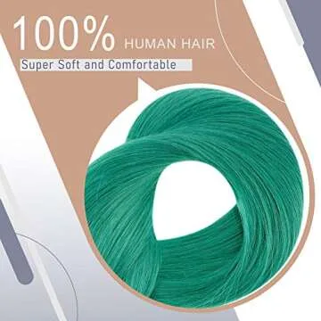 Stick Tip Extensions Real Human Hair 18 Inch 25G Per Set Color Teal Fusion I Tip Hair Extensions Kertain Pre-Bonded Hair Extensions