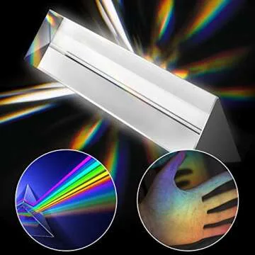 Young4us 2 Pack 6-inch Crystal Optical Glass Triangular Prism for Photography, Kids, Science, Teaching Light Spectrum, Physics and Taking Photos Pictures (Set of 2, 150mm)