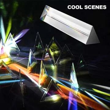 Young4us 2 Pack 6-inch Crystal Optical Glass Triangular Prism for Photography, Kids, Science, Teaching Light Spectrum, Physics and Taking Photos Pictures (Set of 2, 150mm)