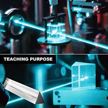 Young4us 2 Pack 6-inch Crystal Optical Glass Triangular Prism for Photography, Kids, Science, Teaching Light Spectrum, Physics and Taking Photos Pictures (Set of 2, 150mm)