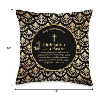 100xGifts Pastor Gift Congratulations on Your Ordination Throw Pillow, 16x16, Multicolor