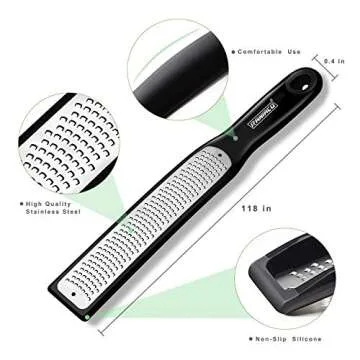 Raniaco Stainless Steel Zester for Cheese and Lemon Zesting