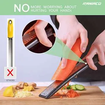 Raniaco Stainless Steel Zester for Cheese and Lemon Zesting