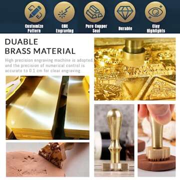 Custom Pottery Stamps for Clay Personalized Pottery Tool Kit Stamp with Own Design Signature Letters...