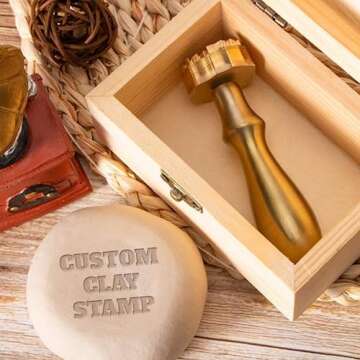 Custom Pottery Stamps for Clay Personalized Pottery Tool Kit Stamp with Own Design Signature Letters Gift for Potters DIY Lovers