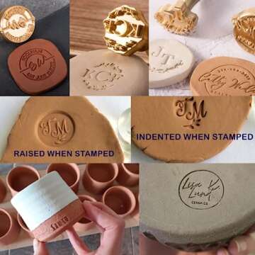 Custom Pottery Stamps for Clay Personalized Pottery Tool Kit Stamp with Own Design Signature Letters Gift for Potters DIY Lovers