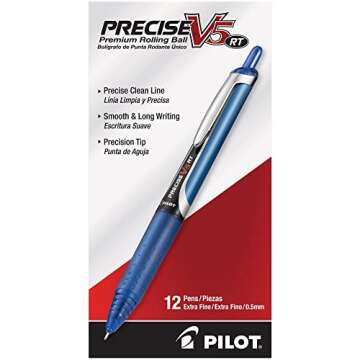 Pilot Precise V5 RT 0.5 mm Pens, Pack of 12 for Perfect Writing