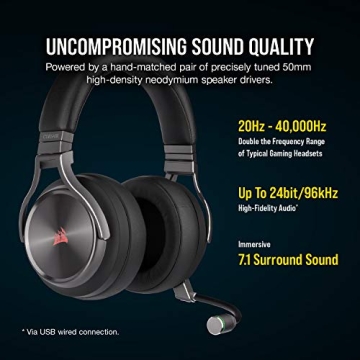 Corsair Virtuoso RGB Wireless SE Gaming Headset 7.1 Surround Sound