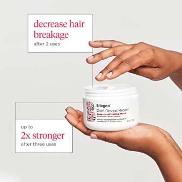 Briogeo Don't Despair, Repair! Deep Conditioning Mask, Deep Conditioner for Dry Damaged or Color Treated Hair, Prevent Future Breakage, Protein Mask for Stronger Hair, Vegan, Cruelty-Free, 32 fl oz