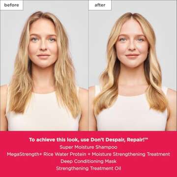 Briogeo Don't Despair, Repair! Deep Conditioning Mask, Deep Conditioner for Dry Damaged or Color Treated Hair, Prevent Future Breakage, Protein Mask for Stronger Hair, Vegan, Cruelty-Free, 32 fl oz