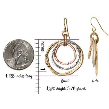 SPUNKYsoul 3 Circle Boho Earrings - Unique Handmade Jewelry