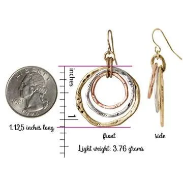 SPUNKYsoul 3 Circle Boho Earrings - Unique Handmade Jewelry