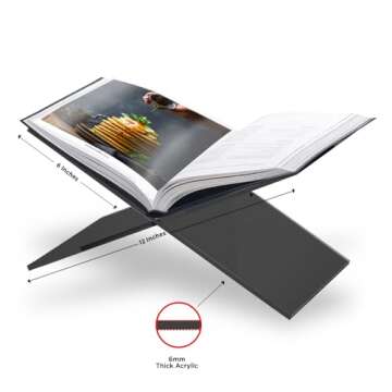 SK Acrylic Book Stand Large - 6 x 12 x 6” - Quran Holder Stand - Acrylic Book Holder for Coffee Ta...
