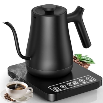 Gooseneck Electric Kettle Tea Kettle Temperature Control Large LCD Screen 4H Warm Function Quick Boi...