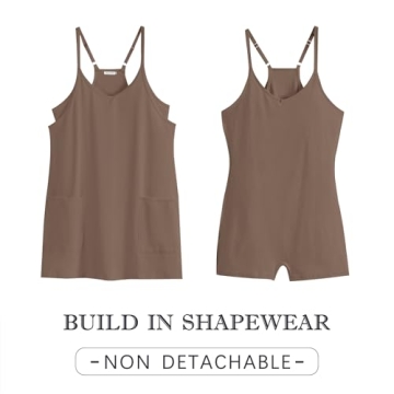 Caracilia Womens Summer Mini Dress 2025 Casual Sleeveless Built in Shapewear Sundress Trendy Short Tennis Athletic Outfits Coffee Medium