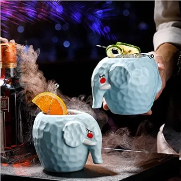 Exotic SUN GKOTTA Elephant Tiki Mugs Set of 2