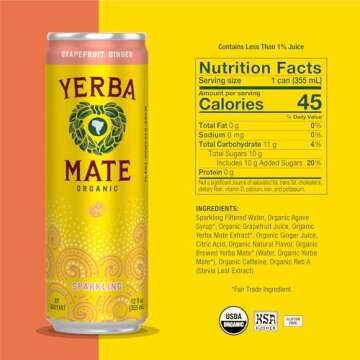 Guayakí Organic Grapefruit Ginger Sparkling Yerba Mate