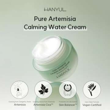 Hanyul Pure Artemisia (Mugwort) Calming Water Cream | Redness Relief, Vegan Moisturizer for Soothing...