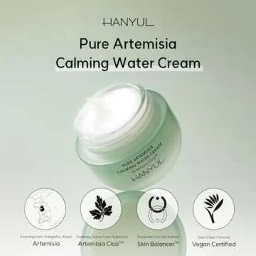 Hanyul Pure Artemisia (Mugwort) Calming Water Cream | Redness Relief, Vegan Moisturizer for Soothing...