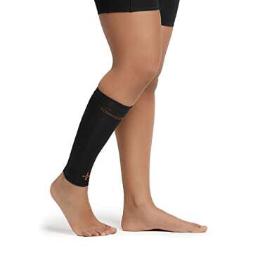 Tommie Copper Core Compression Calf Sleeve, Unisex, Men & Women | Lightweight, Breathable Support Sleeve for Muscle Fatigue & Recovery - Black - Large