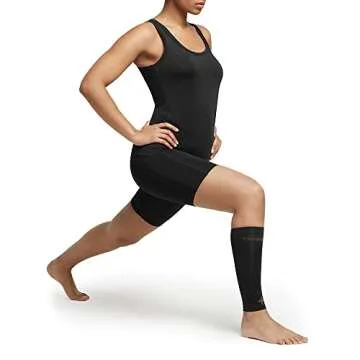 Tommie Copper Core Compression Calf Sleeve, Unisex, Men & Women | Lightweight, Breathable Support Sleeve for Muscle Fatigue & Recovery - Black - Large