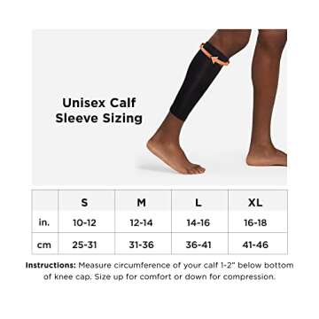 Tommie Copper Core Compression Calf Sleeve, Unisex, Men & Women | Lightweight, Breathable Support Sleeve for Muscle Fatigue & Recovery - Black - Large