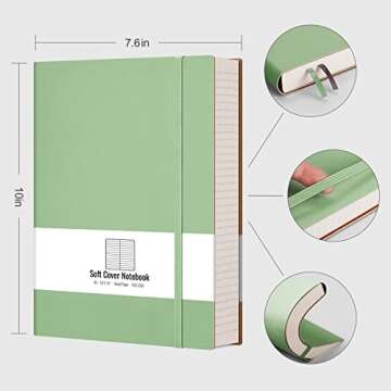 AHGXG Lined Journal Notebook - 320 Numbered Pages Leather Journal for Women, 100gsm Thick College Ru...
