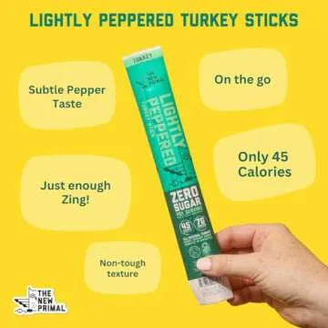 Keto-Friendly Lightly Peppered Turkey Sticks, 20 Ct | New Primal